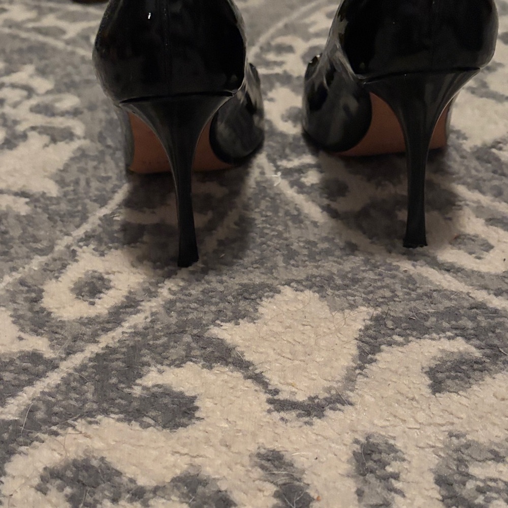 Kate Spade Black and White Striped Heels - Picture 4 of 5